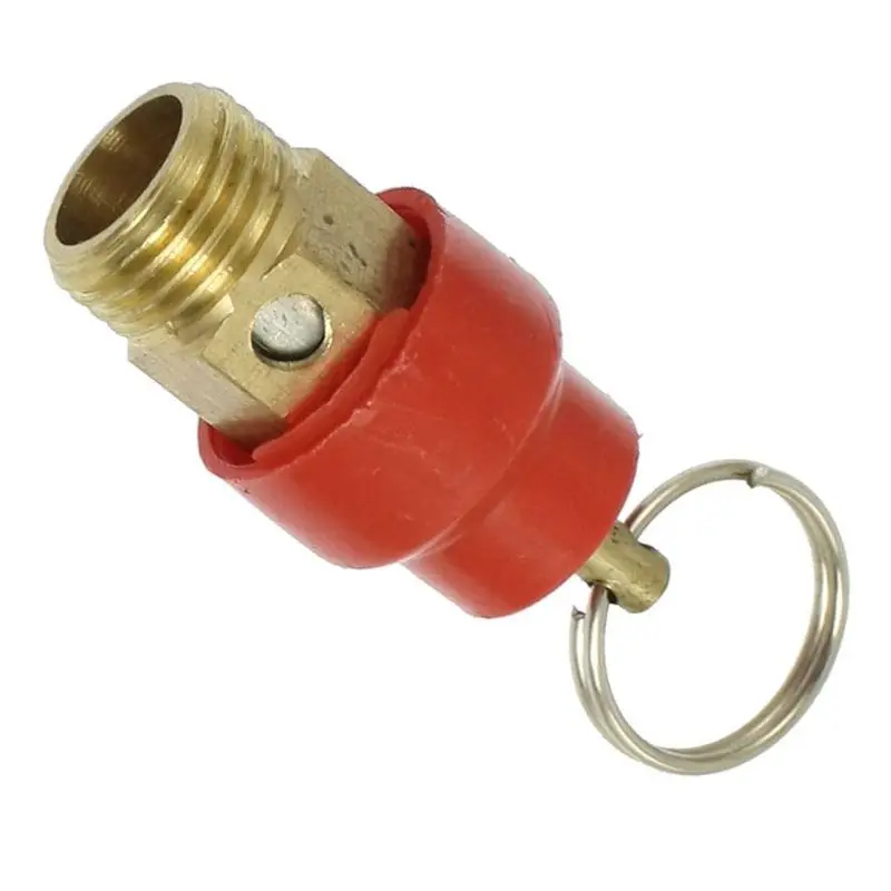 Клапан избыточного давления, внешняя резьба 12,7 мм, для воздушного компрессора, 10 кг золото+ красный