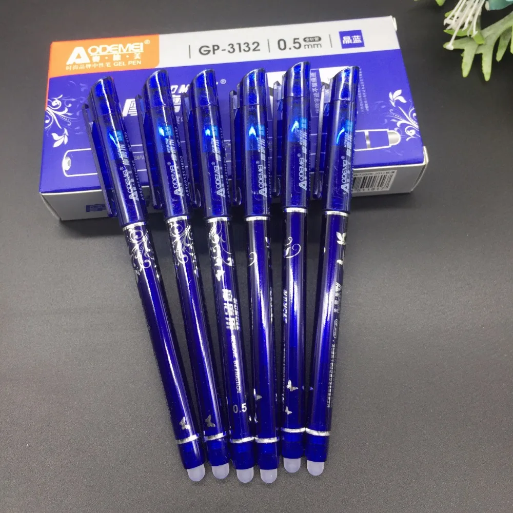 12 шт./упак. стирающиеся ручки чернилами 0,5 мм гелевая ручка черного цвета 4 цвета для детей; отличный подарок;