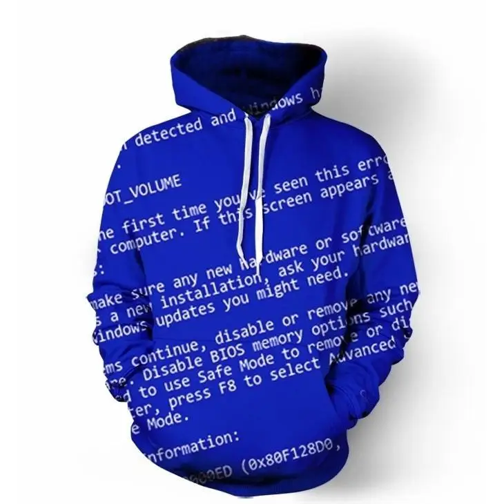 2018 NEW FASHION MEN WOMEN Computer blue screen 3D print