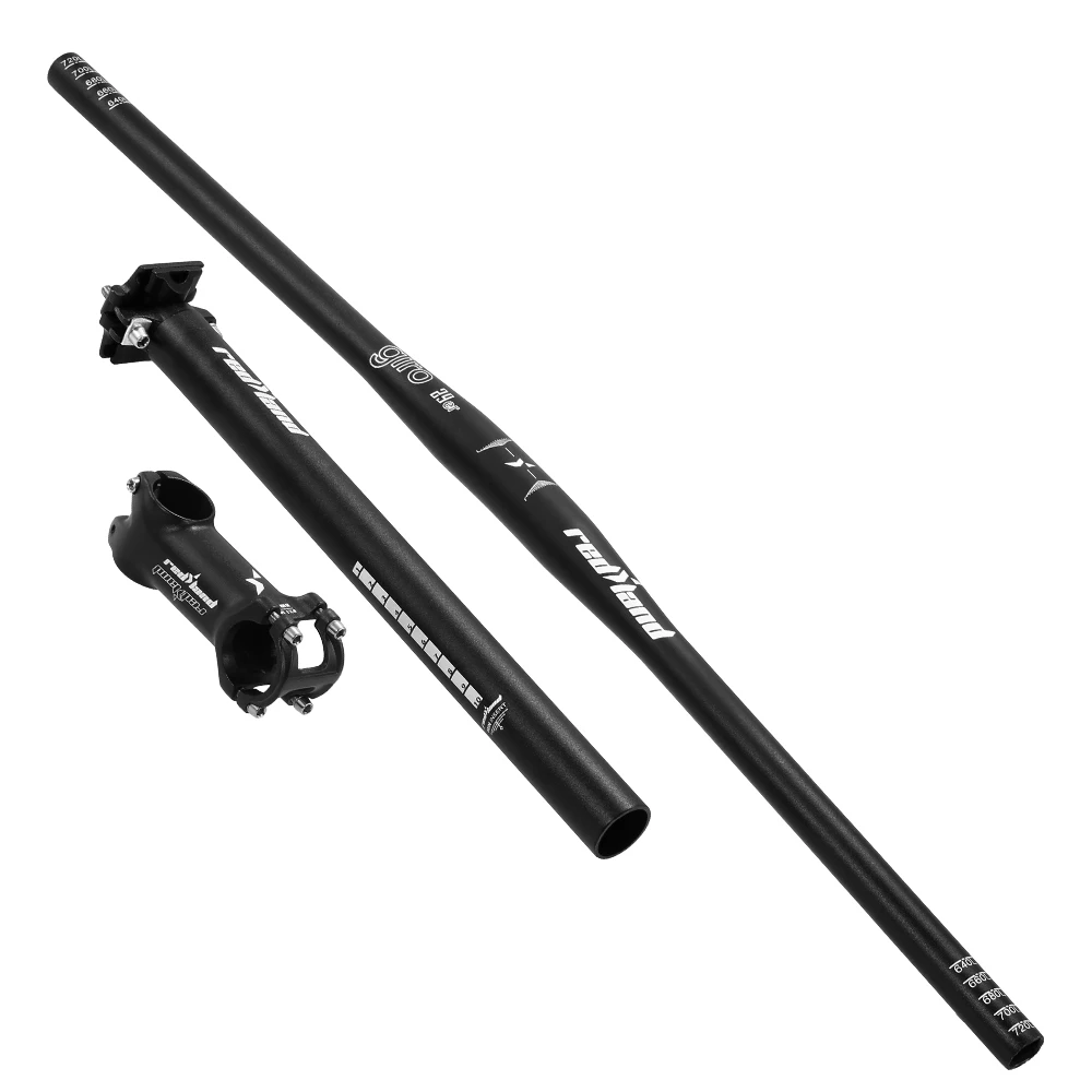 Bicycle Cycling 74cm MTB Bike Handlebar Seatpost Stem Set Metal