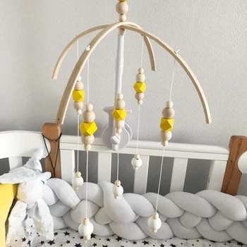 

Baby Toys Wooden Beads Rattles Kids Bed Bell Mobile For Crib Toys For Baby Wind Chimes Bell Room Bed Hanging Decor Tent Gifts