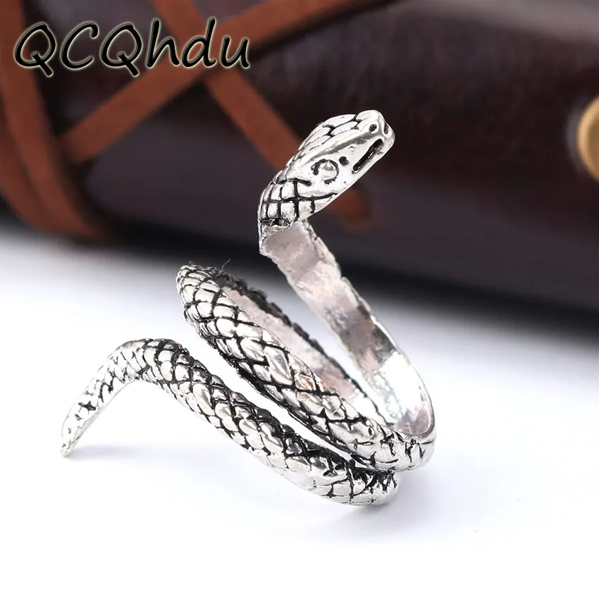 

1PC Vintage Snake Ring Plating Silver Color Heavy Metals Punk Rock Rings Retro Animal Ring