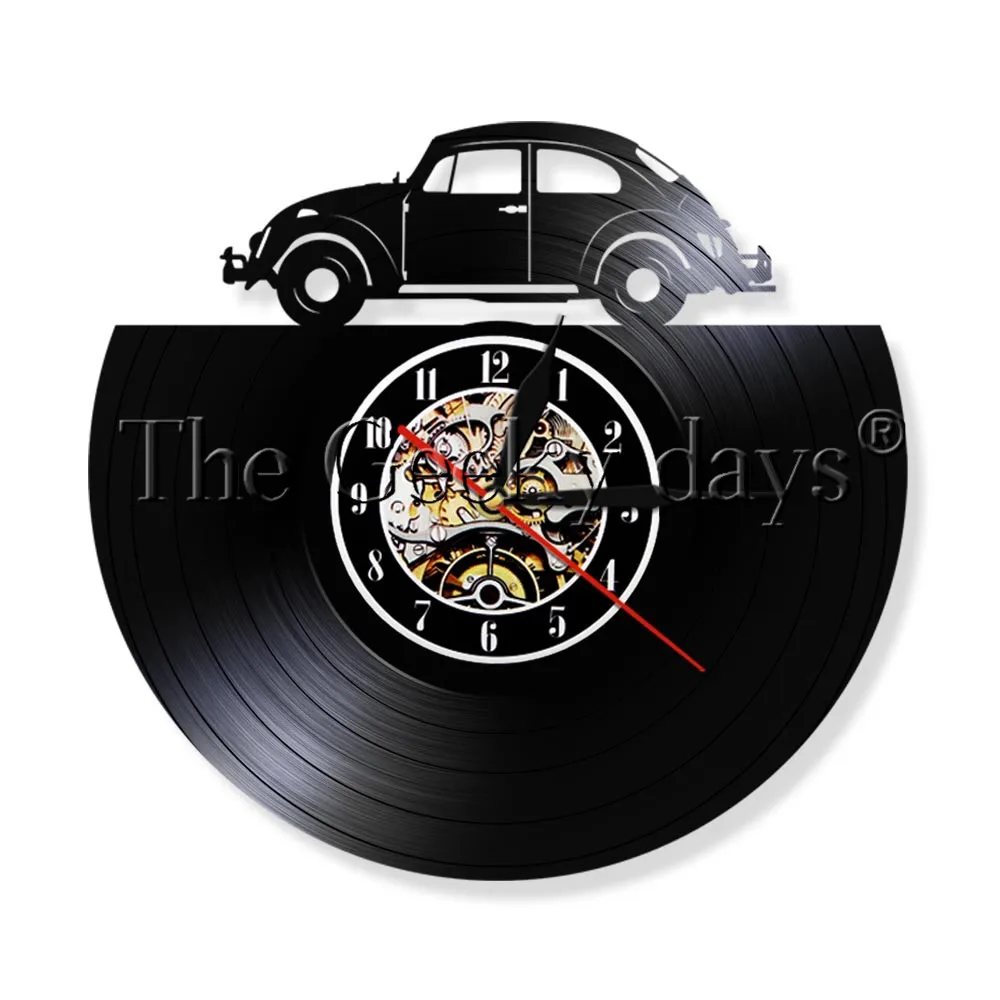 1Piece Car Automotive Themed Wall Clock Vinyl Record LP Time Clock LED