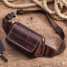 KAVIS, новинка, сумка на пояс из натуральной воловьей кожи, мужская сумка с петлями для ремня, набедренный Чехол для мобильного телефона, мужской держатель, высокое качество