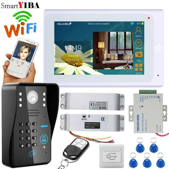 

SmartYIBA 7 Inch White Monitor RFID Password Wifi Wireless Video Door Phone Doorbell Camera Intercom Kit With Electric Door Lock