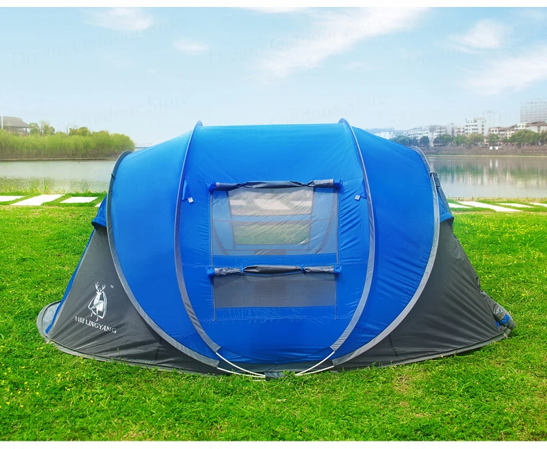 Automático de Velocidade Barraca de Acampamento Prova de Vento Barraca ao ar Grande Lance 3 4 Pessoas Livre Aberto Jogando Pop up Praia à à Prova d' Água Grande Espaço 18 Grande barraca exterior do lance 3-4 pessoas