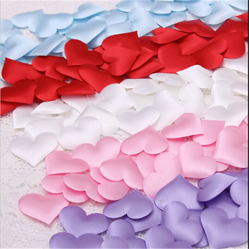 cheap ! 50pcs/lots Heart fabric 2cm Wedding Party Confetti Table Decoration birthday party Decorative Supplies