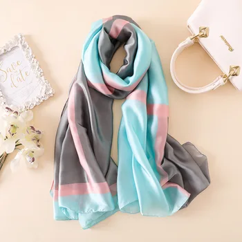 

scarf designer women luxury 2020 silk long scarfs wraps striped print female pashmina hijab lady beach scarf