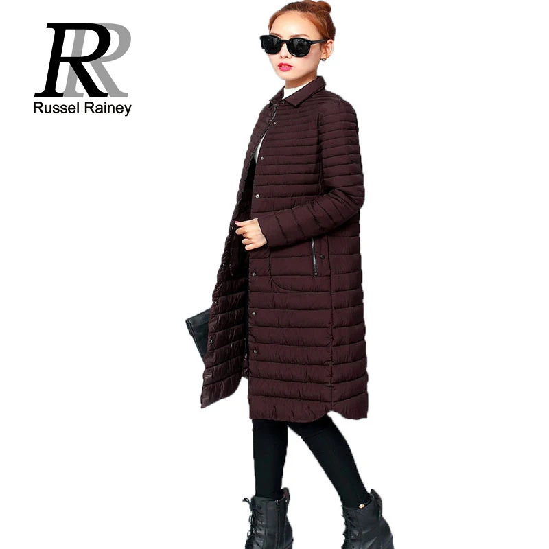 RR Winter Long Coats Women New Solid Warm Slim Casual Jackets 2016 Female Down Cotton Wadded Parka Coat Lady Thin Winter Jackets