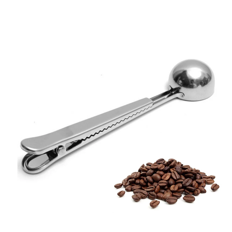 Кухонные принадлежности 2 в 1 n нержавеющая сталь уплотнительный Зажим Кофе в зернах молоко порошок Пробивка доза ложка кафе измерения