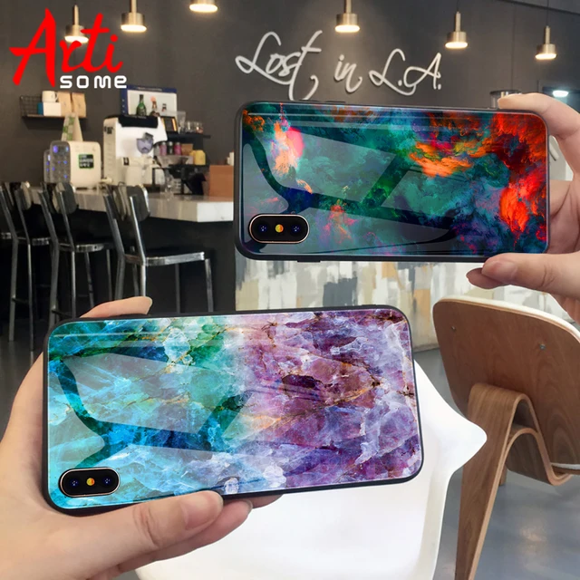 Cheap Glass Marble Case For iPhone X Tempered Glass Marble Pattern TPU Phone Case For Apple iPhone XR XS XS Max Cover Fundas Cheap Glass Marble Case For iPhone X Tempered Glass Marble Pattern TPU Phone Case For Apple iPhone XR XS XS Max Cover Fundas
