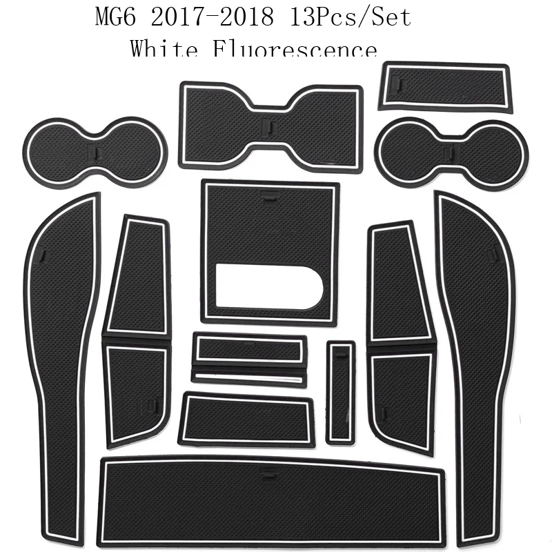 

Gate Slot Mat for MG 6 MG6 2017 2018 Accessories Rubber Car Anti Slip Mat Interior Door Pad Cup Pad Car Styling