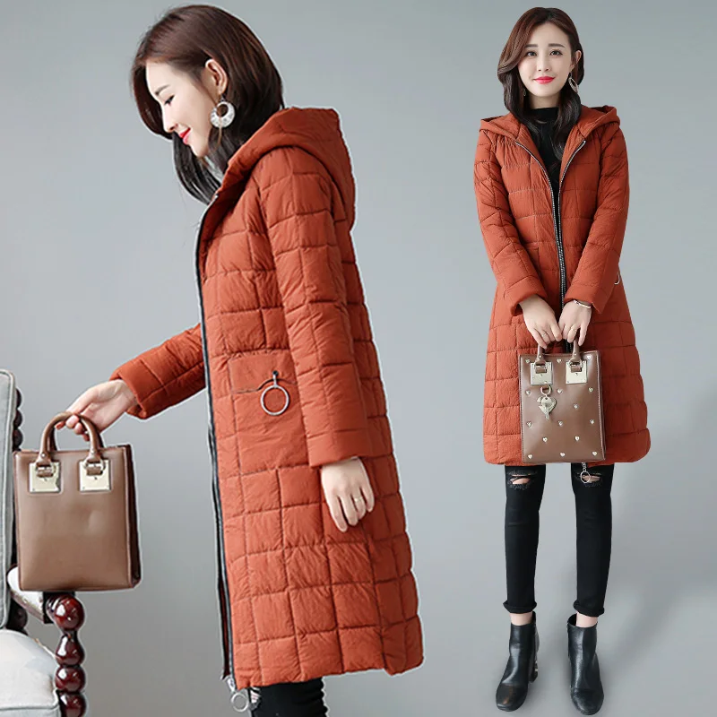 Femelle Clairance Nouvelle De Femmes Saison D'hiver 2018 rembourré Chart See Coton see Chart Plume Plus Long Coton Veste Manteau vttnFqwrx7