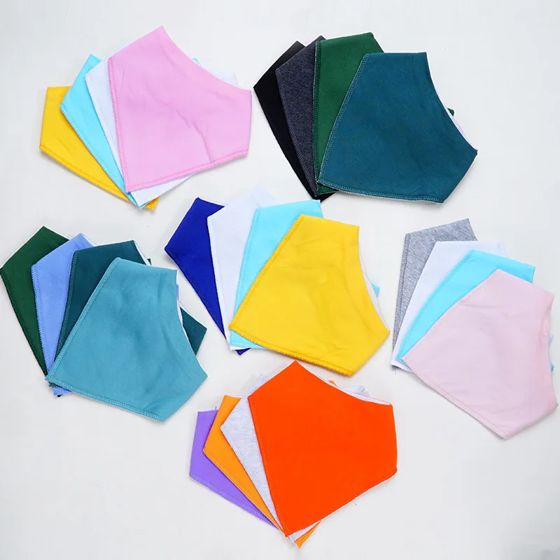 High Quality Baby Cotton Bibs Soft Solid Color Kids Bandana Bibs Newborn Baby Burp Cloths Feeding Scarf Baby Bed Accessories 3