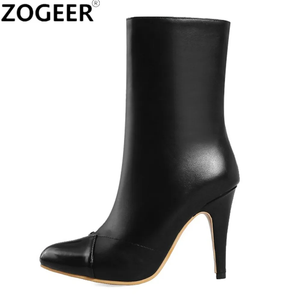 

Plus Size 48 Brand New 2018 Sexy Women Boot High Heels Sexy Fashion Nightclub Party Dance Ankle Boots Pointed Toe Ladies Shoes