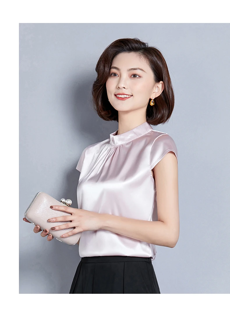 victoria's vogue Summer Womens Tops and Blouses Casual OL Silk Blouse