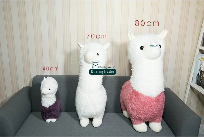 Dorimytrader 31'' 80cm  Lovely Alpaca Toy Large Stuffed Soft Plush Animal Sheep Alpaca Doll 3 Colors Free Shipping DY60916 (19)