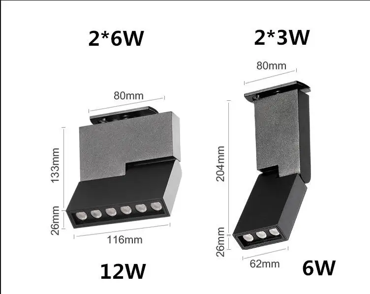 6 Вт 12 Вт светодиодный Трек свет магазин одежды магазин витрины выставочный прожектор система освещения CREE светодиодный Потолочные рельсы точечный свет SNYKA