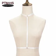 Женские белые эластичные портупея бюстгальтер бандаж из ремешков кроп-топы женское белье из жгута рейверская одежда-Фетиш эротические готические подвязки в стиле Харадзюку для ремня