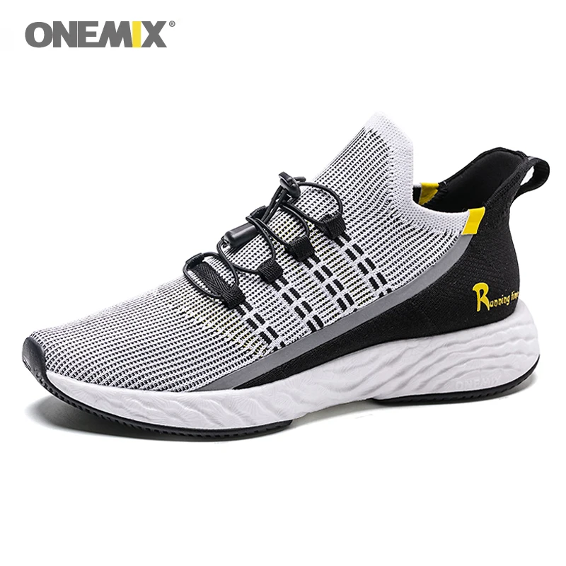 Günstig ONEMIX laufschuhe für männer hohe tech turnschuhe energie drop Jacquard vamp boost laufsohle turnschuhe Vulkanisierte Training Schuhe