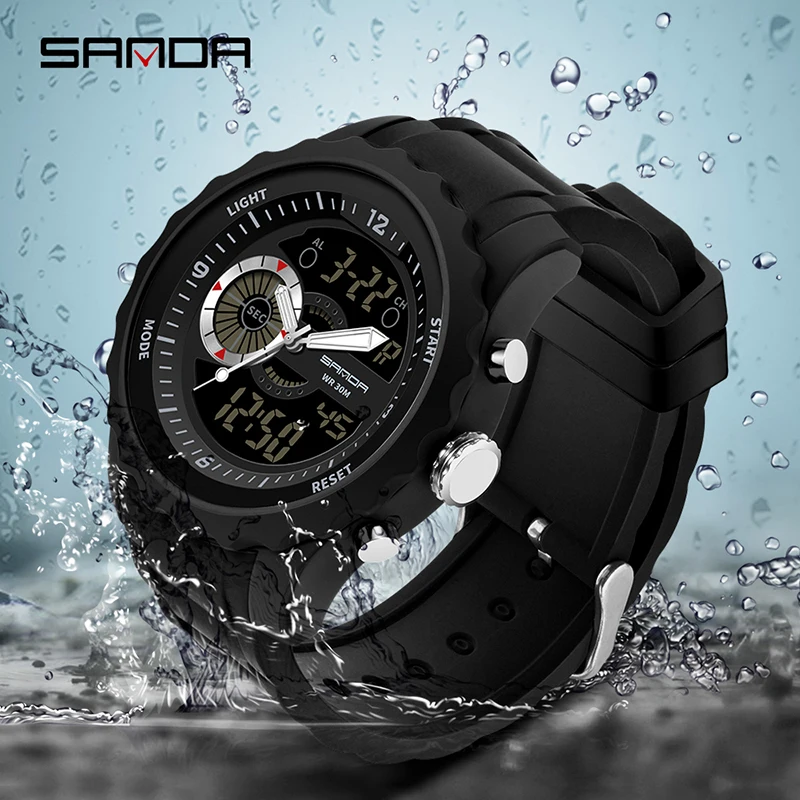 

SANDA Brand Watch Men G Style Shock Sports Watches Alarm Chrono Digital Wristwatches Waterproof Military watch Relogio Masculino
