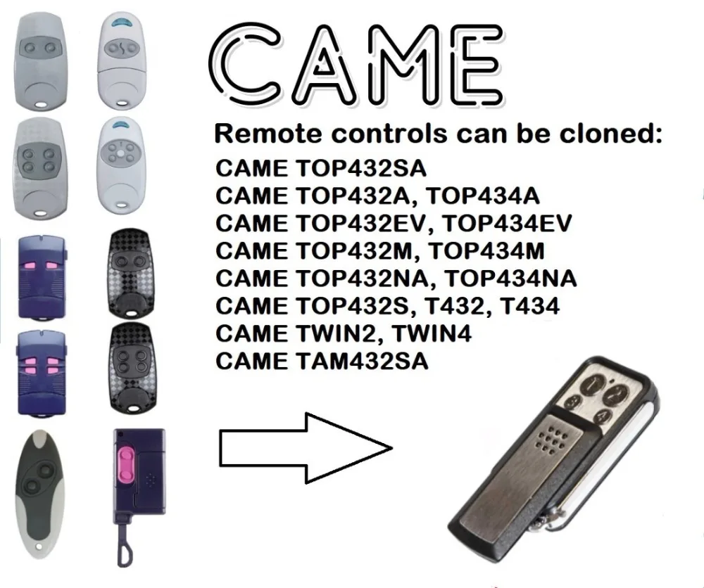 

CAME TAM432SA TWIN2,TWIN4,TAM432SA TOP Universal Remote Control Duplicator 4-Channel 433.92MHz