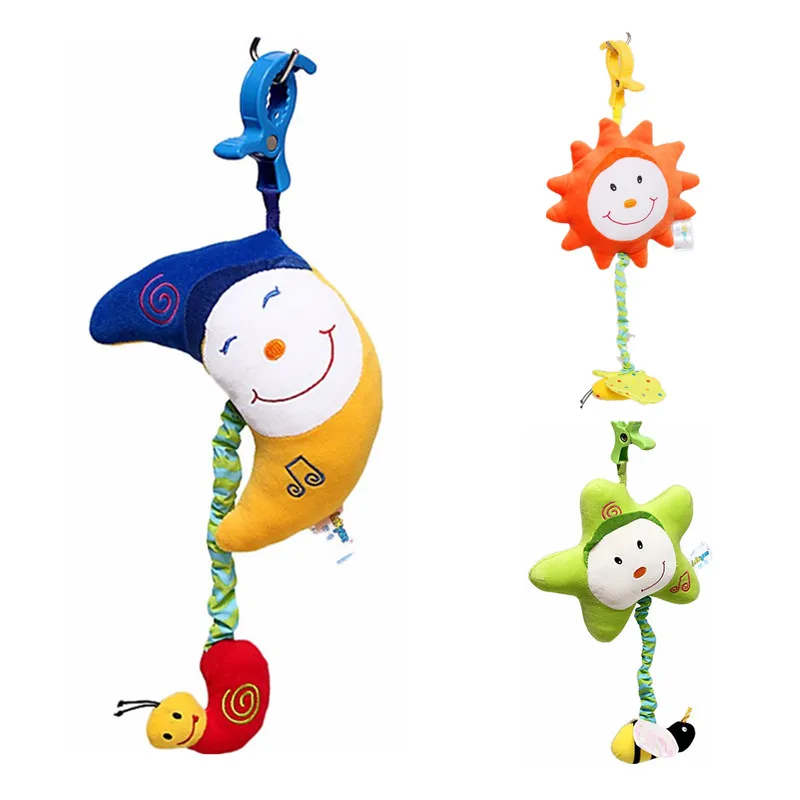 Cute Baby musical toys sun / star / moon Lyre music box Bed & Stroller Toy Hanging Bell Rattle