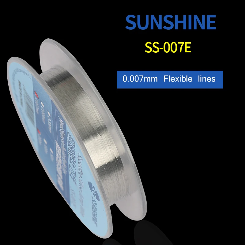 

SUNSHINE 0.007mm super fine silver jump wire Fly line Mobile phone CPU fingerprint touch repair tool + Fingerprint paper Sticker