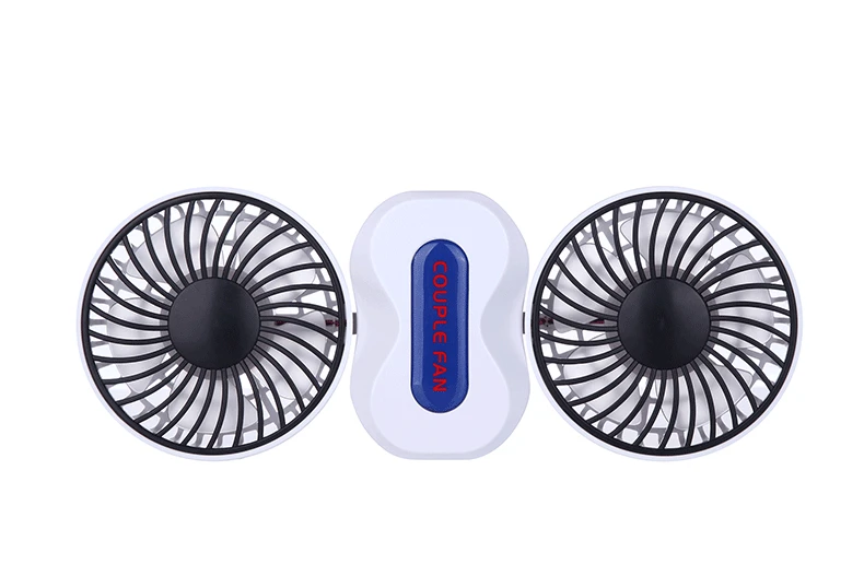 Mini USB Ventilador de escritorio Ventilador eléctrico portátil acoplador Ventilador batería recargable aire acondicionado 2 Motor Ventilador 5 cuchillas