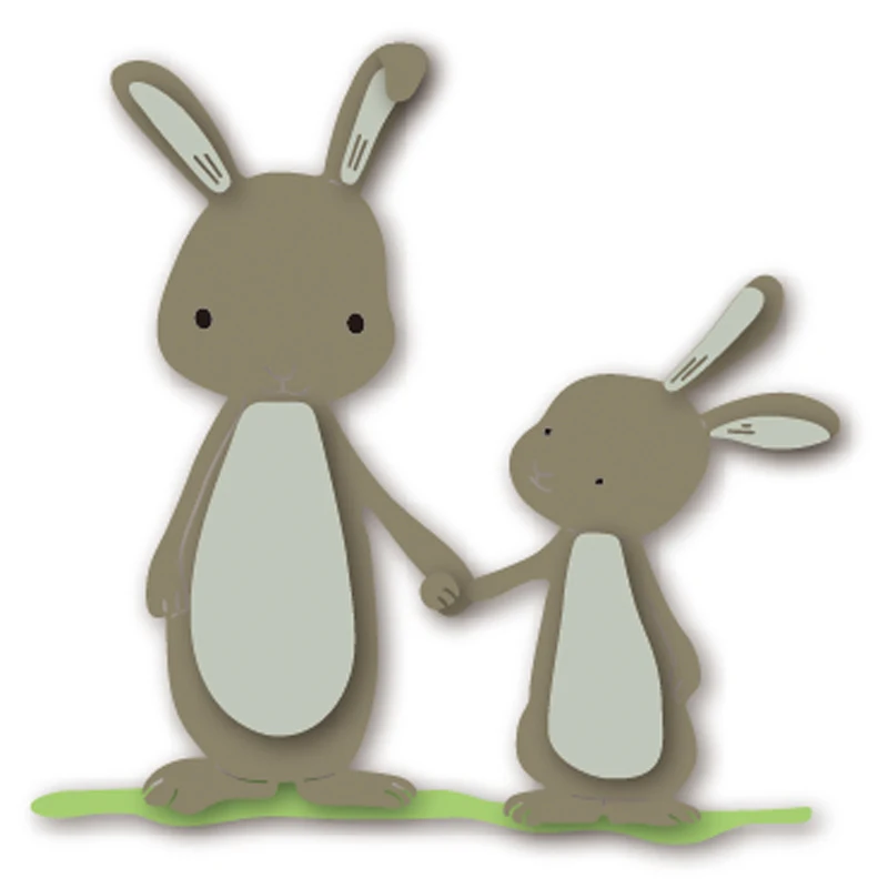 

Metal Cutting Dies New 2019 Dad and Baby Rabbits Stencils for DIY Scrapbooking Paper Card making Decor Craft Embossing Dies
