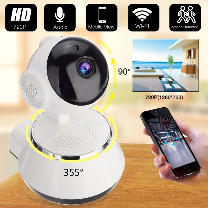

WiFi Camera IR Cut IP Camera Pan/Tilt Wireless Surveillance CCTV Camera 720P HD CMOS Home Security Babby Monitor Cloud Storage