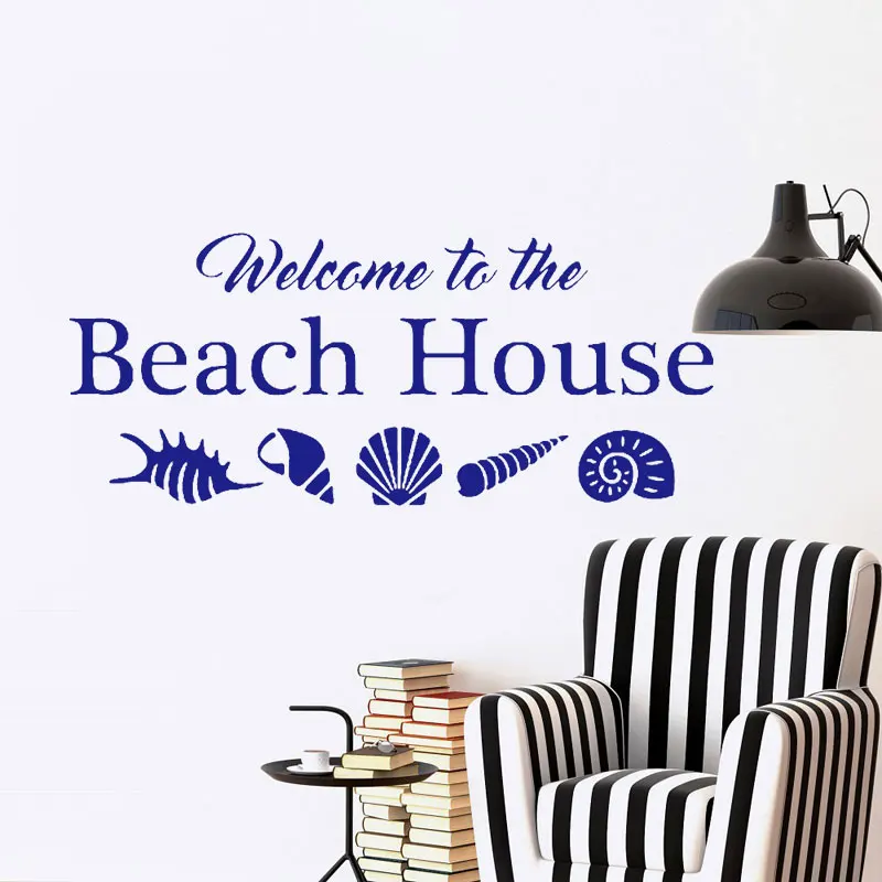 Welcomr To The Beach Настенная Наклейка для дома ракушки домашнего отдыха Виниловая