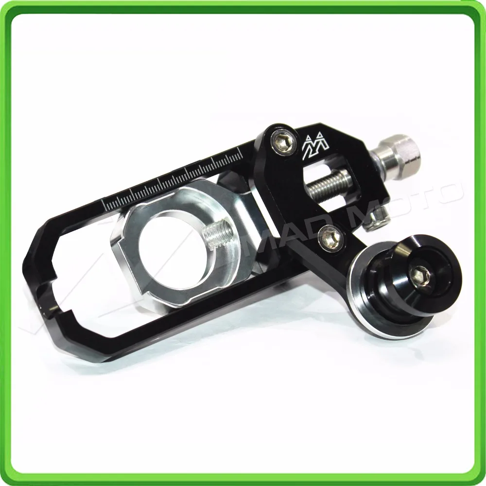 Motorcycle Chain Tensioner Adjuster with spool for KAWASAKI Ninja ZX6R ZX-6R 2005 2006 2007 2008 2009 2010 2011 2012 Black&Silver (3)