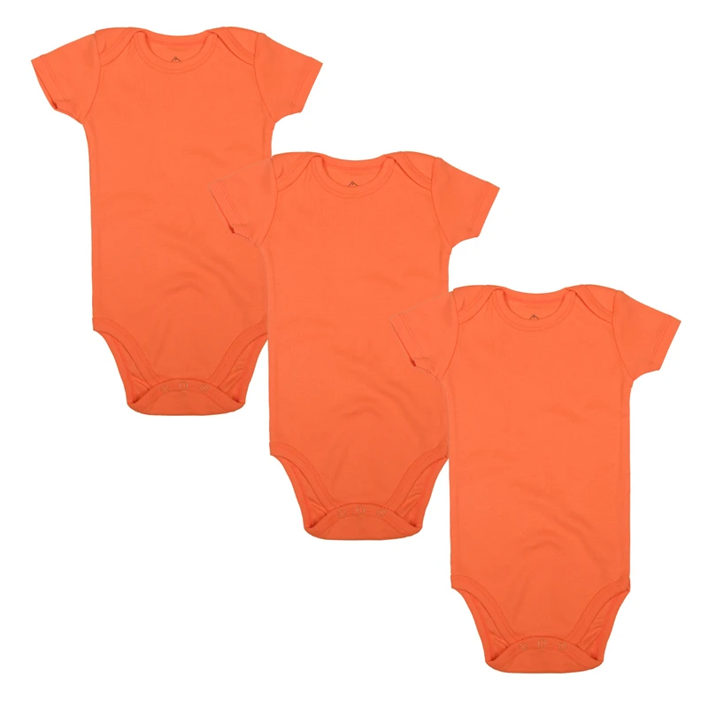 orange baby bodysuit short sleeve