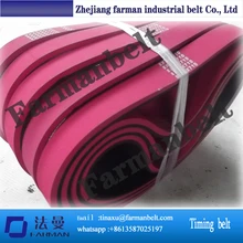 Trade assurance guangdong fabricante PU correia dentada T10 com o revestimento de borracha vermelha