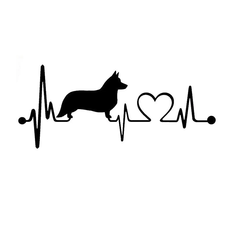 Животное домашний питомец собака сердцебиение линии окна наклейки 15,5x6,6 см