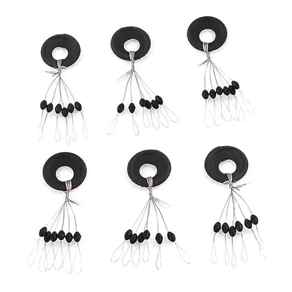100x Gummistopper Laufposen Posen Gummi-Schnurstopper zum Angeln Angelzubeh C4F0