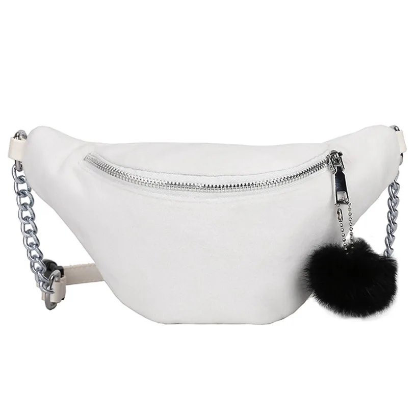 Поясная сумка, Женская поясная сумка, поясная сумка, роскошные брендовые сумки для женщин, новинка, модная Высококачественная Вельветовая поясная сумка - Цвет: White