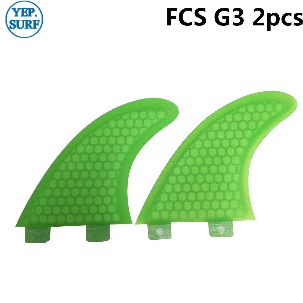 FCS, для серфинга Quilhas G3 Fin Green 2 шт в комплекте фасетчатый Киль три-четыре набора для доски для сапсёрфинга плавник в серфинге двойной плавник