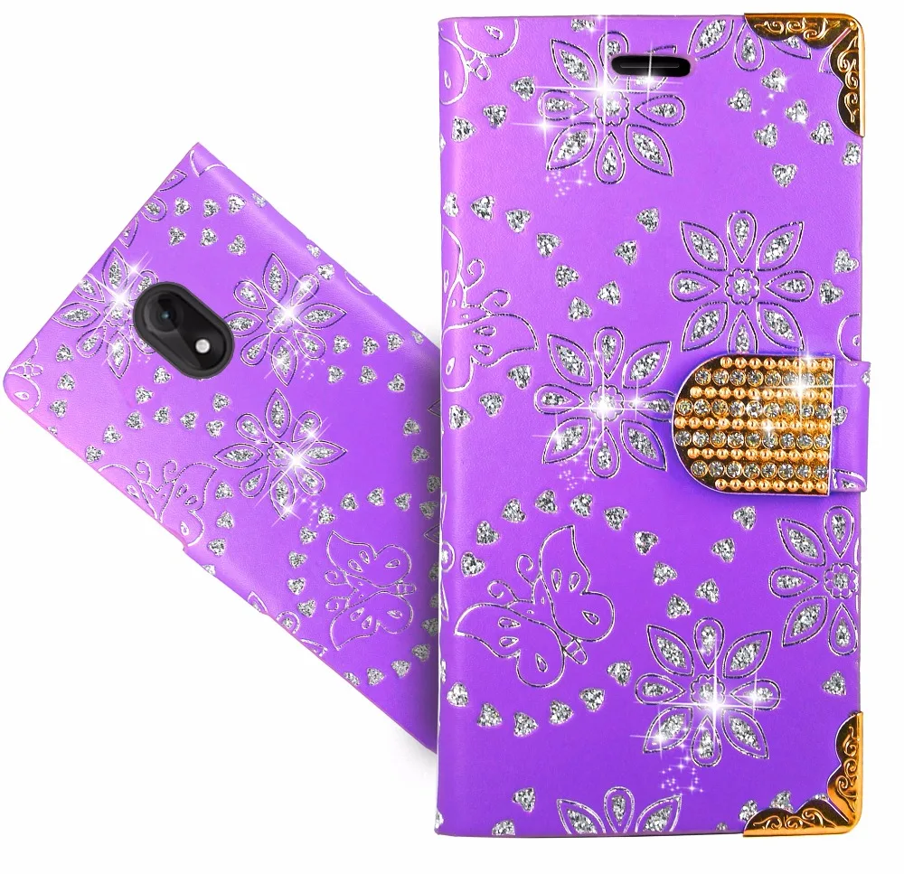 Шикарный чехол для Wiko Lenny 5 кожаный кошелек с бриллиантами и подставкой Coque/чехол