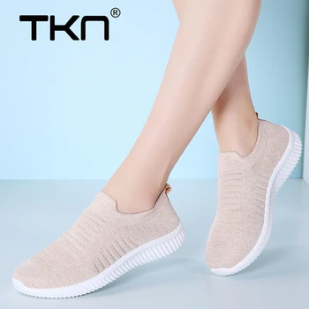 

TKN 2019 Spring Women Walking Shoes Mesh Breathable Lightweight Slip-On Casual Shoes Women Sock Sneakers Zapatillas Mujer 3619