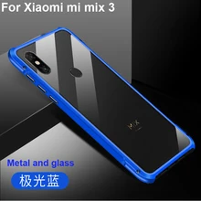 Синий Алюминиевый металлический бампер для Xiaomi mi x 3 металлический чехол-накладка в форме колонки для Xiaomi mi x3 чехлы с закаленным стеклом