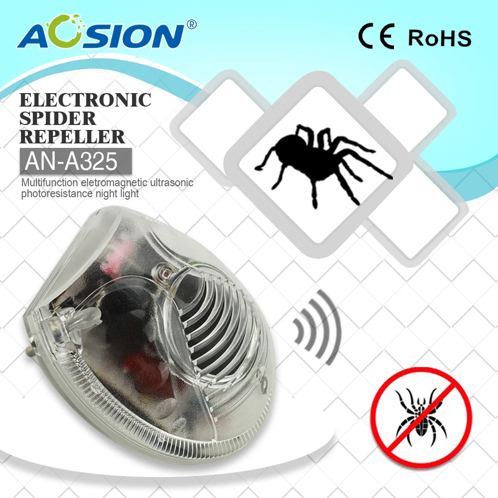 

2 x Home Aosion Eletronic & ultrasonic bugs spider cockroach epellent ultrasonic rat repeller pest repeller with LEDnight light