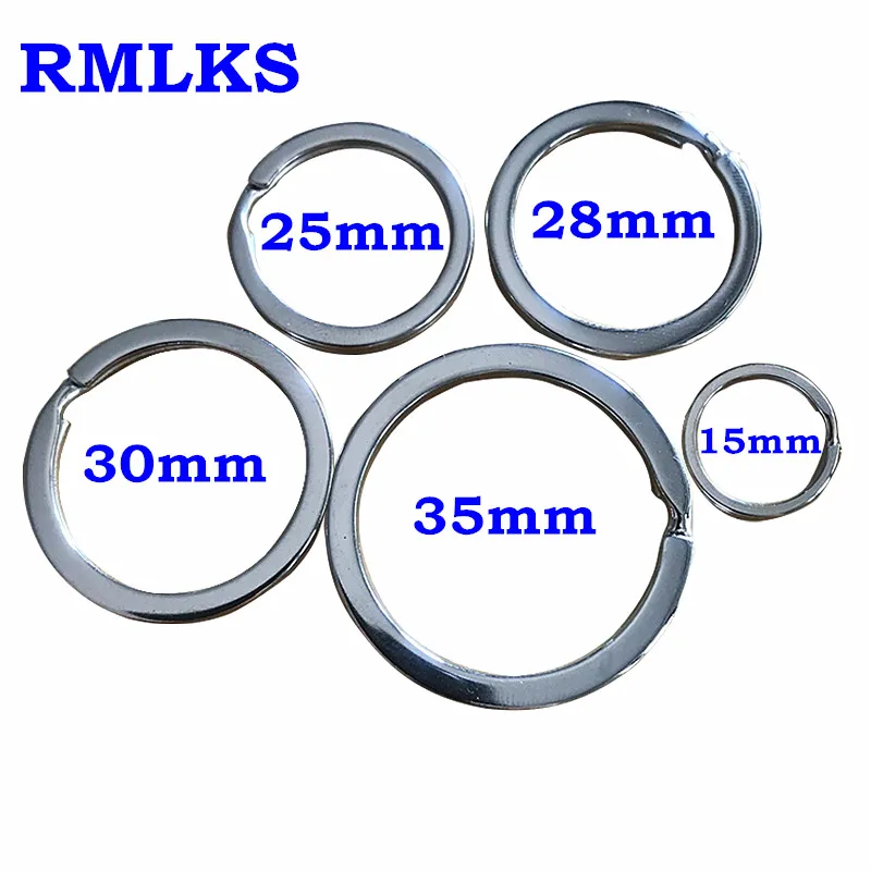 10 шт./лот, 15 мм, 25 мм, 28 мм, 30 мм, 35 мм, нержавеющая сталь, брелок для ключей, раздельные кольца, унисекс, брелок для ключей, автомобильный брелок, аксессуары