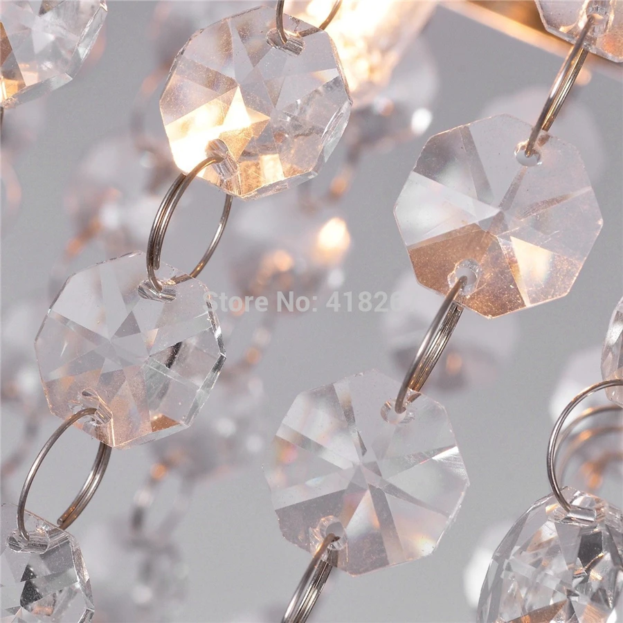 Мини хрустальная подвесная люстра 1 светильник с твердым креплением