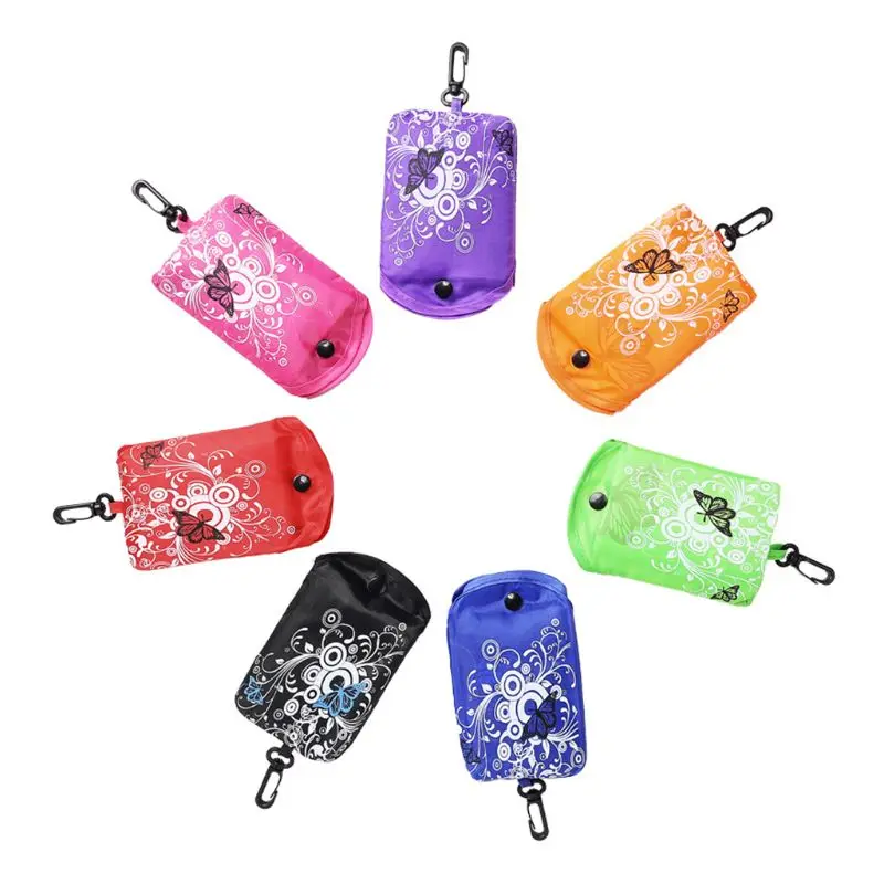 Fashion Butterfly Floral Reusable Folding Shopping Bag Travel Pocket Grocery Bags Totes Fashion Butterfly Floral Reusable Folding Shopping Bag Travel Pocket Grocery Bags Totes