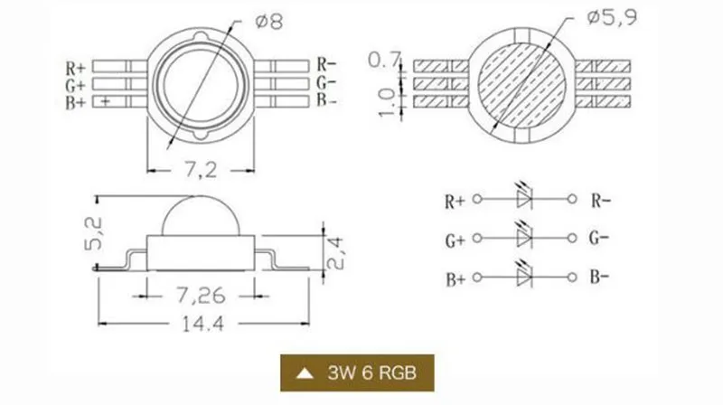 Светодиодный RGB чип 3 Вт 9 Вт 12 Вт RGBW красный зеленый синий белый высокая мощность светодиодный прожектор с бусинами модуль сценическая лампа 50 шт