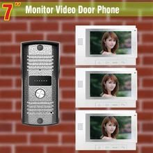 7 ” Lcd Video de la puerta teléfono Intercom night vision system Video de la campana timbre videoportero monitores de vídeo del Monitor 3 timbre