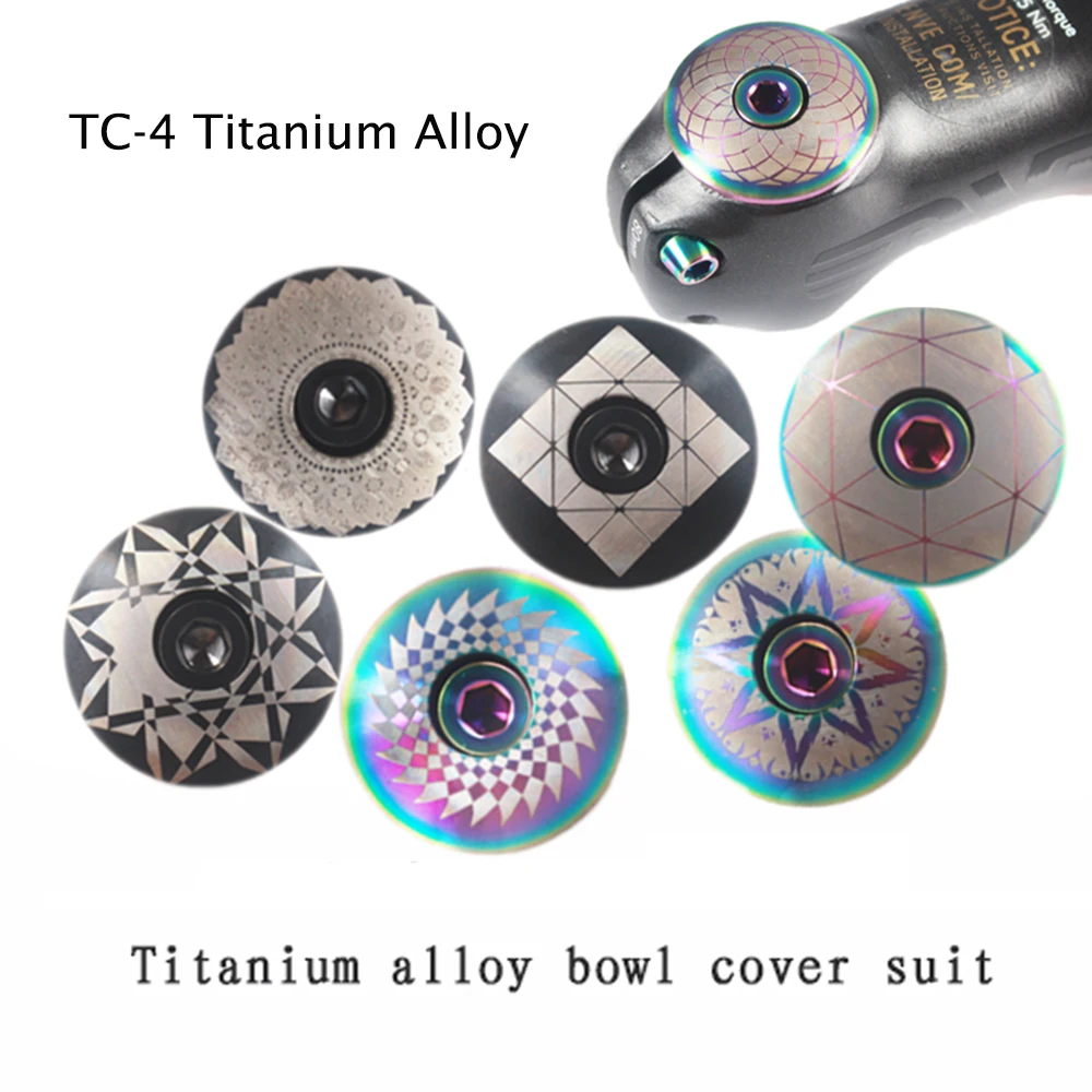 

Titanium Alloy Mountain Bike Handlebar Cover Screws Road Bike Front Fork Bowl Set Cover Headset Cover Screw Bicycle Accessories