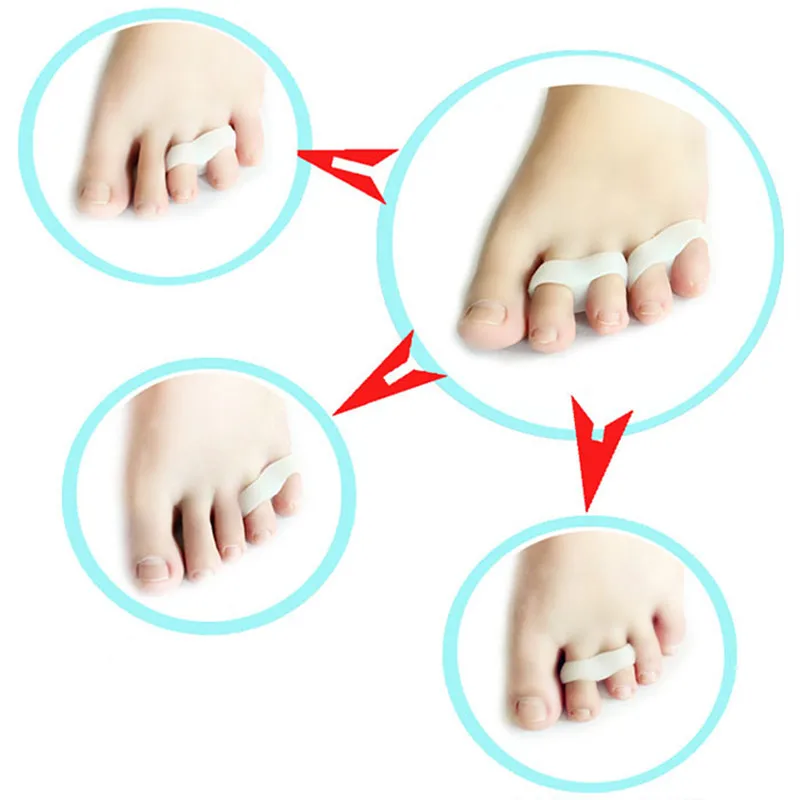 16Pcs-Silicone-Gel-foot-finger-Two-Hole-Toe-Separator-Thumb-Valgus-Protector-Bunion-adjuster-Hallux-Valgus